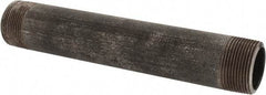 Made in USA - Schedule 80, 1-1/4" Diam x 9" Long Black Pipe Nipple - Threaded - Industrial Tool & Supply