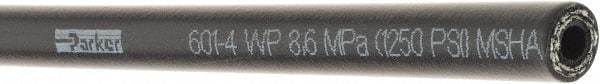 Parker - -4 Hose Size, 1/4" ID, 1,250 psi Work Pressure Hydraulic Hose - 3" Radius, Synthetic Rubber, -40°F to 257°F - Industrial Tool & Supply