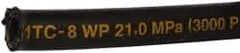 Parker - -8 Hose Size, 1/2" ID, 3,000 psi Work Pressure Hydraulic Hose - 3-1/2" Radius, Synthetic Rubber, -40°F to 212°F - Industrial Tool & Supply