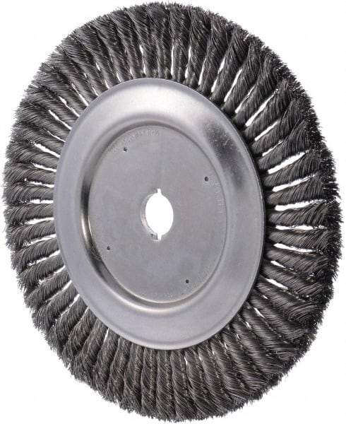 Weiler - 10" OD, 1" Arbor Hole, Knotted Wheel Brush - 0.016" Filament Diam - Industrial Tool & Supply