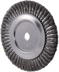 Weiler - 10" OD, 1" Arbor Hole, Knotted Wheel Brush - 0.016" Filament Diam - Industrial Tool & Supply