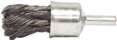 Weiler - 1/2" Brush Diam, Knotted, End Brush - 1/4" Diam Shank, 20,000 Max RPM - Industrial Tool & Supply