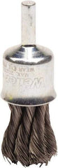 Weiler - 3/4" Brush Diam, Knotted, End Brush - 1/4" Diam Shank, 20,000 Max RPM - Industrial Tool & Supply
