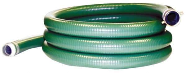 Alliance Hose & Rubber - 15 to 150°F, 4" Inside x 4.43" Outside Diam, PVC Liquid Suction & Discharge Hose - Green, 20' Long, 29 Vacuum Rating, 55 psi Working & 165 psi Brust Pressure - Industrial Tool & Supply