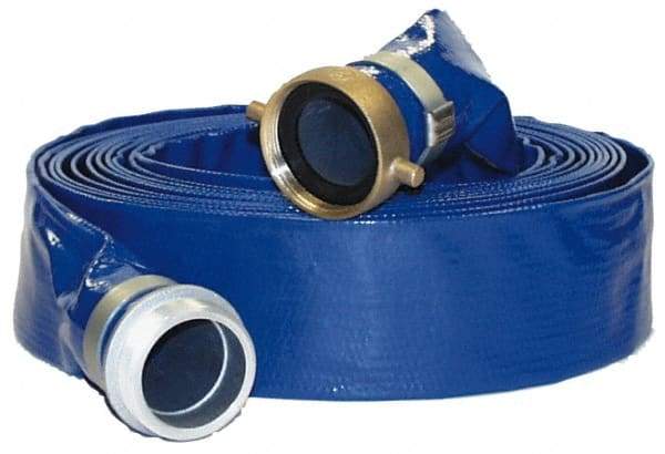 Alliance Hose & Rubber - -10 to 150°F, 1-1/2" Inside x 1.62" Outside Diam, PVC Liquid Suction & Discharge Hose - Blue, 50' Long, 75 psi Working & 225 psi Brust Pressure - Industrial Tool & Supply