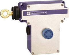 Telemecanique Sensors - 10 Amp, NO/NC Configuration, Left Hand Operation, Rope Operated Limit Switch - Pushbutton Reset, Cable Pull, 300 VAC/VDC - Industrial Tool & Supply