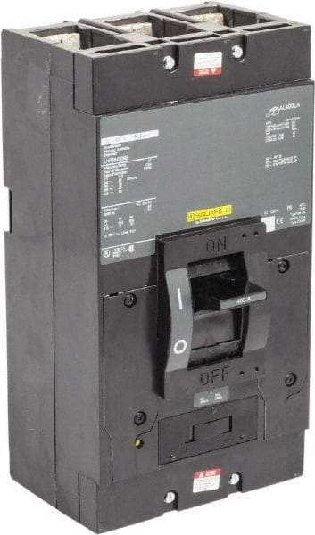 Square D - 400 Amp, 600 V, 3 Pole, Panel Mount Molded Case Circuit Breaker - Thermal Magnetic Trip, Multiple Breaking Capacity Ratings - Industrial Tool & Supply