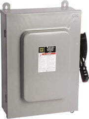 Square D - 100 Amp, 600 VAC, 6 Pole Nonfused Safety Switch - NEMA 12 & 3R, 75 hp at 600 VAC (Triple Phase), 6PST Contact Form - Industrial Tool & Supply