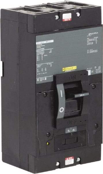 Square D - 350 Amp, 600 V, 3 Pole, Panel Mount Molded Case Circuit Breaker - Thermal Magnetic Trip, Multiple Breaking Capacity Ratings - Industrial Tool & Supply