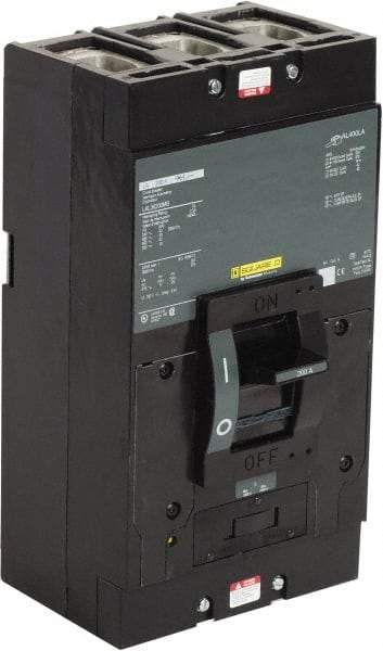 Square D - 200 Amp, 600 VAC, 3 Pole, Panel Mount Molded Case Circuit Breaker - Thermal Magnetic Trip, 110mm Deep x 340mm High x 140mm Wide - Industrial Tool & Supply