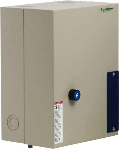 Schneider Electric - 3 Pole, 40 Amp, 120 Coil VAC, Nonreversible Enclosed IEC Motor Starter - 1 Phase Hp: 3 at 120 VAC, 5 at 240 VAC, 3 Phase Hp: 10 at 208 VAC, 10 at 230 VAC, 30 at 460 VAC, 30 at 575 VAC - Industrial Tool & Supply
