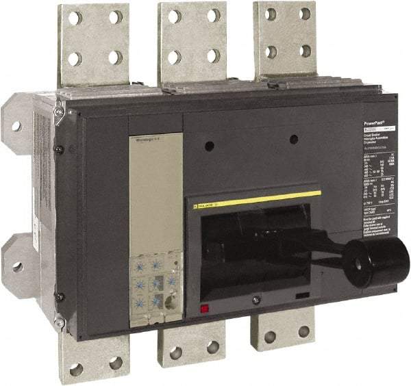 Square D - 1200 Amp, 600 VAC, 3 Pole, Panel Mount Molded Case Circuit Breaker - Electronic Trip, Multiple Breaking Capacity Ratings, 3/0 AWG - Industrial Tool & Supply