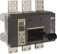 Square D - 2500 Amp, 600 VAC, 3 Pole, Panel Mount Molded Case Circuit Breaker - Electronic Trip, Multiple Breaking Capacity Ratings, 3/0 AWG - Industrial Tool & Supply