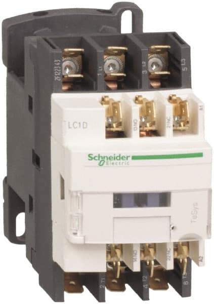Schneider Electric - 3 Pole, 120 Coil VAC at 50/60 Hz, 25 Amp at 440 VAC and 9 Amp at 440 VAC, Nonreversible IEC Contactor - 1 Phase hp: 0.5 at 115 VAC, 1 at 230/240 VAC, 3 Phase hp: 2 at 200/208 VAC, 2 at 230/240 VAC, 5 at 460/480 VAC, 7.5 at 575/600 VAC - Industrial Tool & Supply