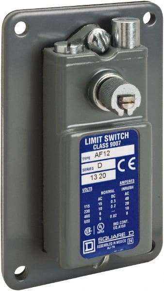 Square D - SPDT, NC/NO, Screw Terminal, Rotary Head Actuator, General Purpose Limit Switch - 1, 2, 4, 12, 13 NEMA Rating, IP65 IPR Rating, Flush Mount - Industrial Tool & Supply