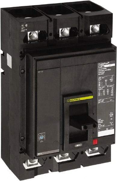 Square D - 450 Amp, 3 Pole, Panel Mount Molded Case Circuit Breaker - Electronic Trip, Multiple Breaking Capacity Ratings - Industrial Tool & Supply