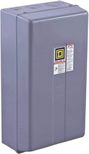 Square D - 3 Pole, 110 Coil VAC at 50 Hz and 120 Coil VAC at 60 Hz, 90 Amp NEMA Contactor - NEMA 1 Enclosure, 50 Hz at 110 VAC and 60 Hz at 120 VAC - Industrial Tool & Supply