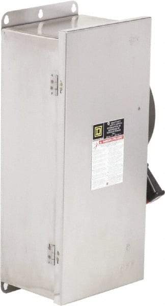 Square D - 100 Amp, 600 VAC/VDC, 3 Pole Nonfused Safety Switch - NEMA 12, 3, 3R, 4 & 4X, 40 hp at 600 VAC, 50 hp at 600 VDC (Single Phase), 100 hp at 600 VAC, 50 hp at 600 VDC (Triple Phase) - Industrial Tool & Supply