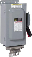 Square D - 30 Amp, 600 VAC, 3 Pole Fused Safety Switch - NEMA 12 & 3R, 7.5 hp at 480 VAC, 5 hp at 250 VDC (Single Phase), 20 hp at 600 VAC, 10 hp at 600 VDC (Triple Phase) - Industrial Tool & Supply