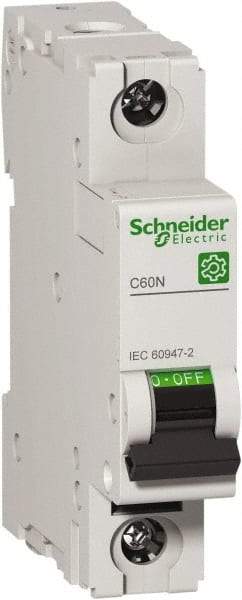 Schneider Electric - 6 Amp, 440 VAC, 1 Pole, DIN Rail Mounted Miniature Circuit Breaker - Magnetic Trip, Multiple Breaking Capacity Ratings, 18-4 AWG, 76mm Deep x 81mm High x 18mm Wide - Industrial Tool & Supply