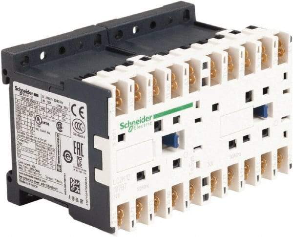 Schneider Electric - 3 Pole, 24 Coil VAC at 50/60 Hz, 12 Amp at 440 VAC, 16 Amp at 690 VAC and 20 Amp at 440 VAC, Reversible IEC Contactor - BS 5424, CSA, IEC 60947, NF C 63-110, RoHS Compliant, UL Listed, VDE 0660 - Industrial Tool & Supply