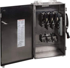 Square D - 200 Amp, 600 VAC/VDC, 3 Pole Nonfused Safety Switch - NEMA 12, 3, 3R, 4 & 4X, 50 hp at 600 VAC, 50 hp at 600 VDC (Single Phase), 150 hp at 600 VAC, 50 hp at 600 VDC (Triple Phase), ST Contact Form - Industrial Tool & Supply