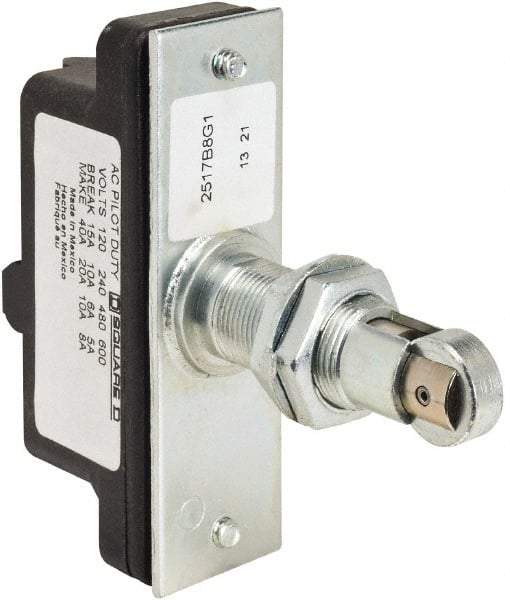 Square D - SPDT, NC/NO, 600 VAC, Screw Terminal, Roller Plunger Actuator, General Purpose Limit Switch - 1 NEMA Rating, IP20 IPR Rating, Panel Mount, 1-1/4 Lb. Operating Force - Industrial Tool & Supply