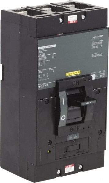 Square D - 400 Amp, 600 V, 3 Pole, Panel Mount Molded Case Circuit Breaker - Magnetic Trip, Multiple Breaking Capacity Ratings - Industrial Tool & Supply