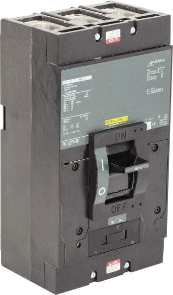 Square D - 400 Amp, 600 V, 3 Pole, Panel Mount Molded Case Circuit Breaker - Thermal Magnetic Trip, Multiple Breaking Capacity Ratings - Industrial Tool & Supply