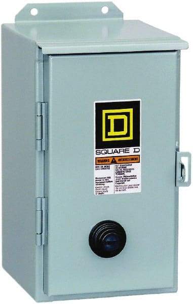 Square D - 110 Coil VAC at 50 Hz, 120 Coil VAC at 60 Hz, 18 Amp, Nonreversible Enclosed Enclosure NEMA Motor Starter - 3 Phase hp: 3 at 200 VAC, 3 at 230 VAC, 5 at 460 VAC, 5 at 575 VAC, 12 Enclosure Rating - Industrial Tool & Supply