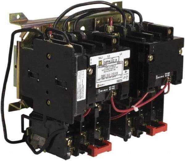 Square D - 110 Coil VAC at 50 Hz, 120 Coil VAC at 60 Hz, 135 Amp, NEMA Size 4, Nonreversible Open Enclosure NEMA Motor Starter - 1 Phase hp: 100 at 460-575 Volt, 40 at 200 Volt, 50 at 230 Volt, 75 at 380 Volt - Industrial Tool & Supply