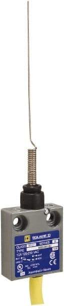 Square D - SPDT, NC/NO, 240 VAC, Prewired Terminal, Cat Whisker Actuator, General Purpose Limit Switch - 1, 12, 13 NEMA Rating, IP54 IPR Rating, 15 Ounce Operating Force - Industrial Tool & Supply