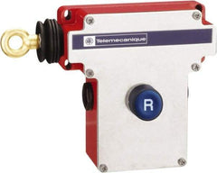 Telemecanique Sensors - 10 Amp, NO/NC Configuration, Left Hand Operation, Rope Operated Limit Switch - Pushbutton Reset, Cable Pull, No Pilot Light, 300 VAC - Industrial Tool & Supply