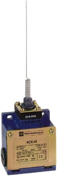 Telemecanique Sensors - DP, NC/NO, 240 VAC, Screw Terminal, Cat Whisker Actuator, General Purpose Limit Switch - IP66 IPR Rating - Industrial Tool & Supply