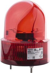 Schneider Electric - Red LED Flashing Rotating Mirror with Buzzer - 50 to 90 dB, Screw Mount, IP23, 12 VAC/VDC, 14 to 122°F - Industrial Tool & Supply