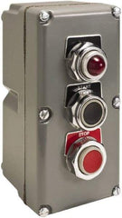 Schneider Electric - 1.18 Inch Mount Hole, Extended Straight, Pushbutton Switch - Weatherproof, Dust and Oil Resistant - Industrial Tool & Supply