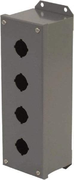 Schneider Electric - 4 Hole, 30mm Hole Diameter, Steel Pushbutton Switch Enclosure - 3, 13 NEMA Rated - Industrial Tool & Supply