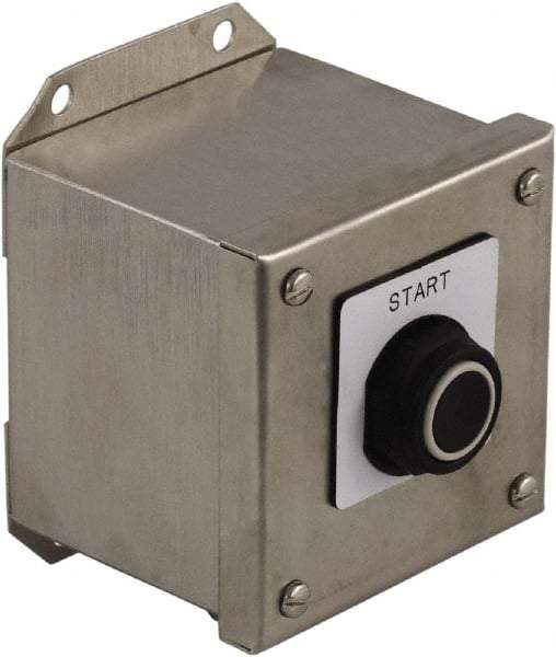 Schneider Electric - 1 Operator, Selector Switch Control Station - Hand-Off-Auto (Legend), Maintained Switch, NO/NC Contact, NEMA 1, 13, 3, 4 - Industrial Tool & Supply