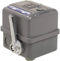 Square D - 1, 7, 9 and 3R NEMA Rated, 80 to 100 psi, Electromechanical Pressure and Level Switch - Adjustable Pressure, 575 VAC, L1-T1, L2-T2 Terminal, For Use with Square D Pumptrol - Industrial Tool & Supply