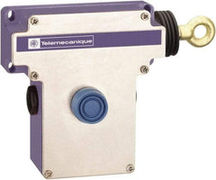 Telemecanique Sensors - 10 Amp, 2NO/2NC Configuration, Right Hand Operation, Rope Operated Limit Switch - Pushbutton Reset, Cable Pull, 300 VAC - Industrial Tool & Supply