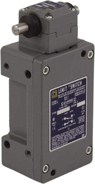 Square D - DPDT, 2NC/2NO, 600 Volt Screw Terminal, Roller Plunger Actuator, General Purpose Limit Switch - 1, 2, 4, 6, 12, 13, 6P NEMA Rating, IP67 IPR Rating - Industrial Tool & Supply