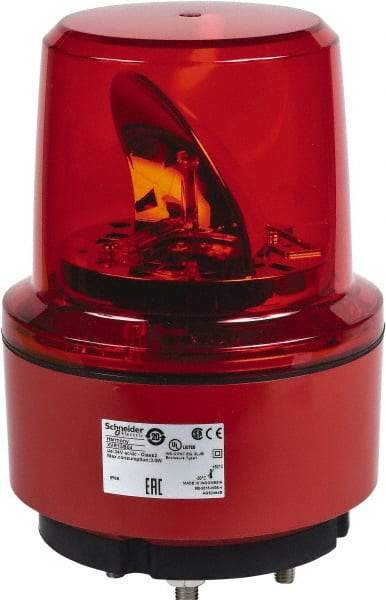 Schneider Electric - 24 VDC, 125 mAmp, Rotating Beacon LED Light - Surface Mounted, 7.05 Inch High, 130mm Diameter, 162 Flashes per min - Industrial Tool & Supply