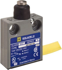Square D - SPDT, NC/NO, 240 VAC, Prewired Terminal, Plunger Actuator, General Purpose Limit Switch - 1, 2, 4, 6, 6P NEMA Rating, IP67 IPR Rating, 80 Ounce Operating Force - Industrial Tool & Supply
