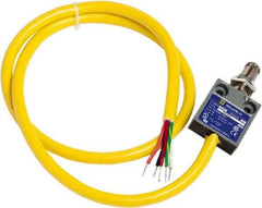 Square D - SPDT, NC/NO, 240 VAC, Prewired Terminal, Roller Plunger Actuator, General Purpose Limit Switch - 1, 2, 4, 6, 6P NEMA Rating, IP67 IPR Rating, Panel Mount, 80 Ounce Operating Force - Industrial Tool & Supply