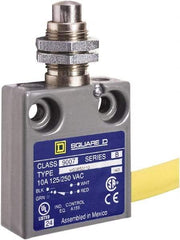 Square D - SPDT, NC/NO, 240 VAC, Prewired Terminal, Plunger Actuator, General Purpose Limit Switch - 1, 2, 4, 6, 6P NEMA Rating, IP67 IPR Rating, Panel Mount, 80 Ounce Operating Force - Industrial Tool & Supply