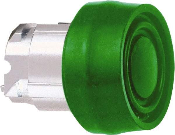Schneider Electric - 22mm Mount Hole, Flush, Pushbutton Switch Only - Round, Green Pushbutton, Nonilluminated, Momentary (MO) - Industrial Tool & Supply