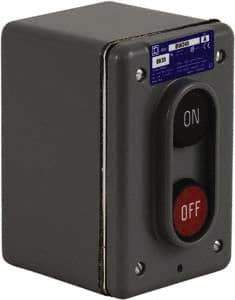 Schneider Electric - 2 Operator, Flush Pushbutton Control Station - Off, On (Legend), Momentary Switch, NO/NC Contact, NEMA 1, 4 - Industrial Tool & Supply