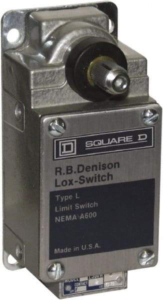 Square D - DPST, 2NO, 600 Volt, Screw Terminal, Rotary Spring Return Actuator, General Purpose Limit Switch - 1, 2, 4, 12, 13 NEMA Rating, IP67 IPR Rating - Industrial Tool & Supply