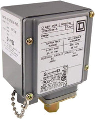 Square D - 4, 13 and 4X NEMA Rated, SPDT, 3 to 150 psi, Electromechanical Pressure and Level Switch - Fixed Pressure, 120 VAC at 6 Amp, 125 VDC at 0.22 Amp, 240 VAC at 3 Amp, 250 VDC at 0.27 Amp, 1/4 Inch Connector, Screw Terminal, For Use with 9012G - Industrial Tool & Supply