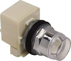 Schneider Electric - 1.18 Inch Mount Hole, Extended Straight, Pushbutton Switch Only - Round, Illuminated, Momentary (MO), Weatherproof, Dust and Oil Resistant - Industrial Tool & Supply